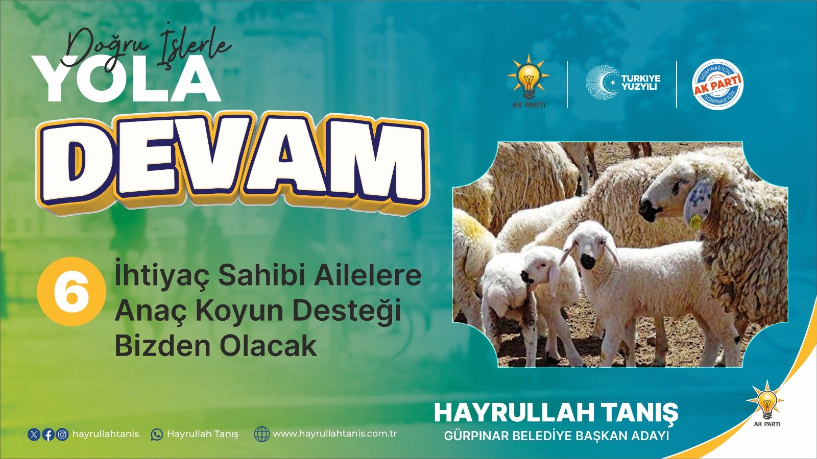 İHTİYAÇ SAHİBİ AİLELERE ANAÇ KOYUN DESTEĞİ BİZDEN OLACAK